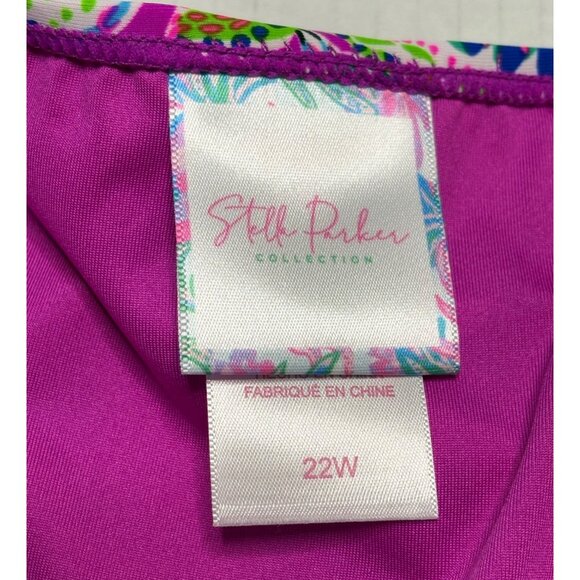 Stella Parker Collection Womens Floral Bikini Bottoms Size 22W Pink Blue New - Picture 4 of 5